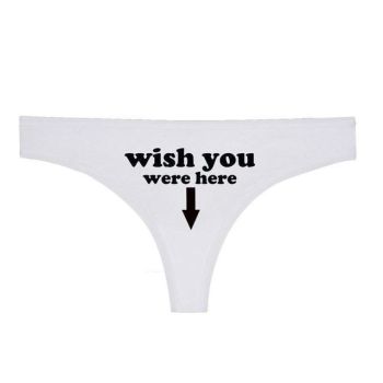 House Of Dasein Wish You Were Here Thong Women Underwear Panties - White - M
