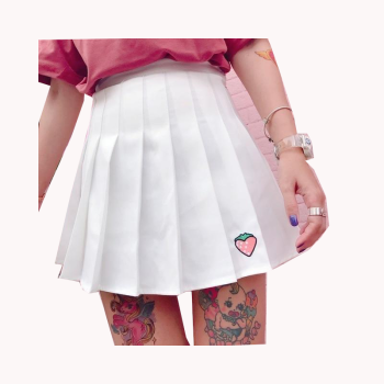 Hod Health & Home Strawberry Tennis Skirt - White - M