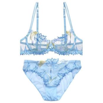 House Of Dasein Little Cherry Lingerie Set Women - Blue - 34C