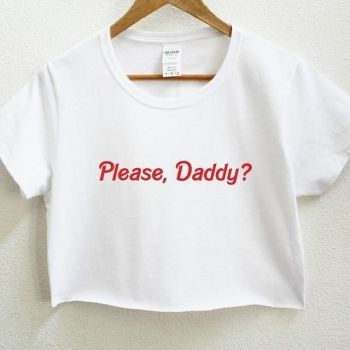 House Of Dasein Daddy Crop Top Ddlg Shirt - White - Xl
