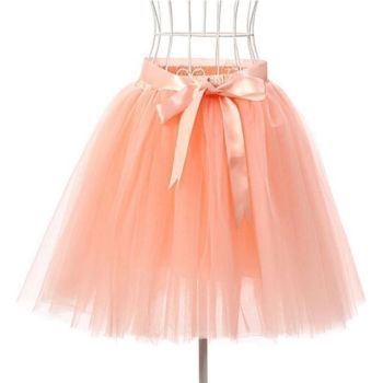 House Of Dasein Tulle Princess Tutu Skirt Women - Peach