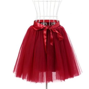 House Of Dasein Tulle Princess Tutu Skirt Women - Red