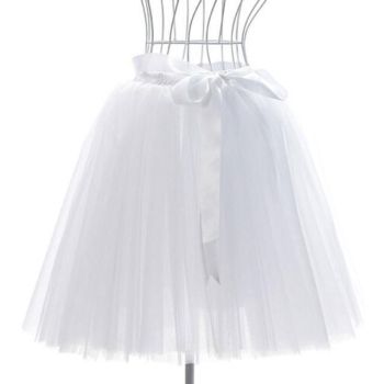 House Of Dasein Tulle Princess Tutu Skirt Women - White