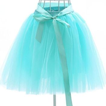 House Of Dasein Tulle Princess Tutu Skirt Women - Mint