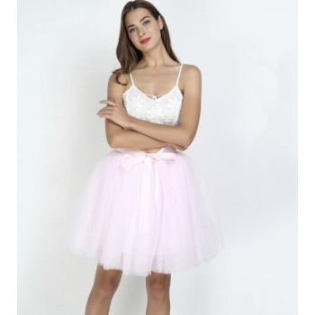 House Of Dasein Tulle Princess Tutu Skirt Women - Soft Pink