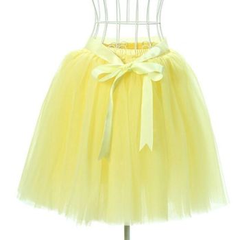 House Of Dasein Tulle Princess Tutu Skirt Women - Yellow
