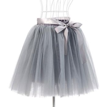 House Of Dasein Tulle Princess Tutu Skirt Women - Grey