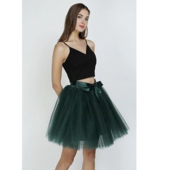 House Of Dasein Tulle Princess Tutu Skirt Women - Dark Green