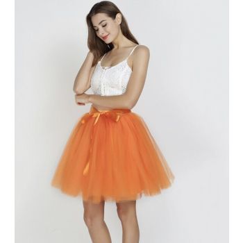 House Of Dasein Tulle Princess Tutu Skirt Women - Orange