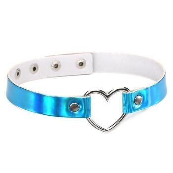 Veile Studios Holographic Heart Choker - Blue