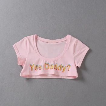 House Of Dasein Yes Daddy Micro Crop Top Ddlg Clothing - Pink