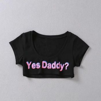 House Of Dasein Yes Daddy Micro Crop Top Ddlg Clothing - Black