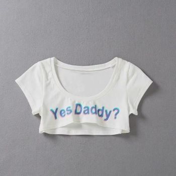 House Of Dasein Yes Daddy Micro Crop Top Ddlg Clothing - White