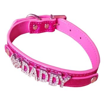 House Of Dasein Rhinestone Daddy Collar Ddlg Littles Accessories - Magenta