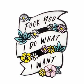 House Of Dasein Feminist Empowerment Brooch Pin Zinc Alloy Secure Back - White