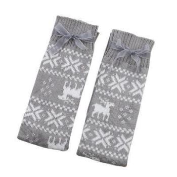 House Of Dasein Merry Christmas Leg Warmers - Grey