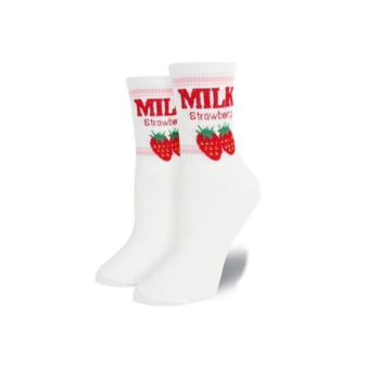 Hod Health & Home Strawberry Milk Socks - White Strawberry Milk