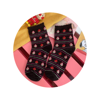 Hod Health & Home Strawberry Milk Socks - Striped Black
