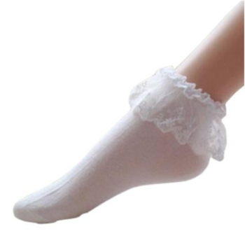 House Of Dasein Ruffled Princess Socks - White