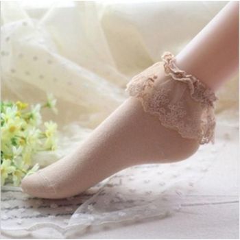House Of Dasein Ruffled Princess Socks - Nude