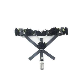 House Of Dasein Rose Heart Garter Lingerie Women - Black - Garter