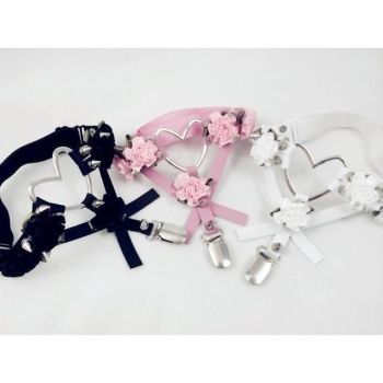 House Of Dasein Rose Heart Garter Lingerie Women - White - Garter