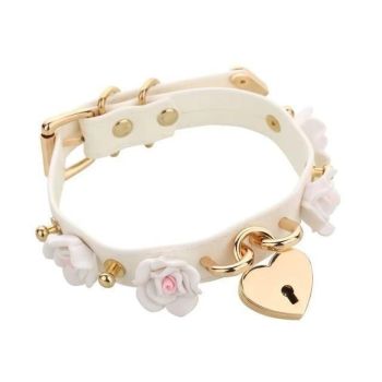Veile Studios Golden Heart Locket Collar - White Gold