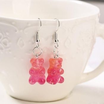Veile Studios Gummy Bear Earrings - Orange & Yellow Glitter - Dangle