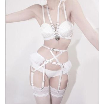 House Of Dasein Bondage Harness Lingerie Set For Women - White
