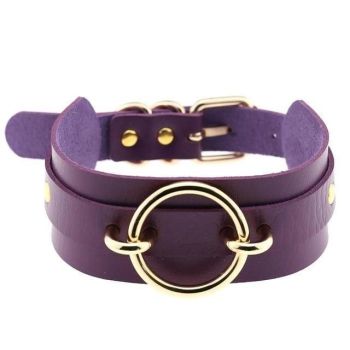 House Of Dasein Golden Ring Collar Bdsm Accessories - Purple