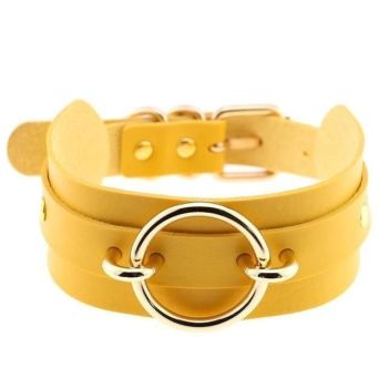 House Of Dasein Golden Ring Collar Bdsm Accessories - Yellow