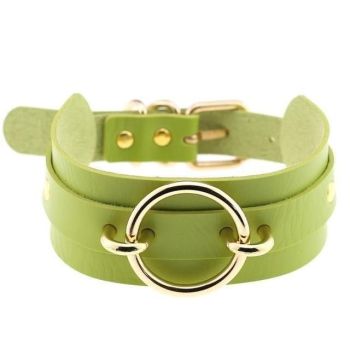 House Of Dasein Golden Ring Collar Bdsm Accessories - Green
