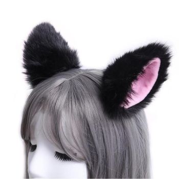 House Of Dasein Clip In Neko Ears Pet Play Ddlg Kitten Cosplay - Black & Pink