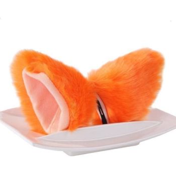 House Of Dasein Clip In Neko Ears Pet Play Ddlg Kitten Cosplay - Orange