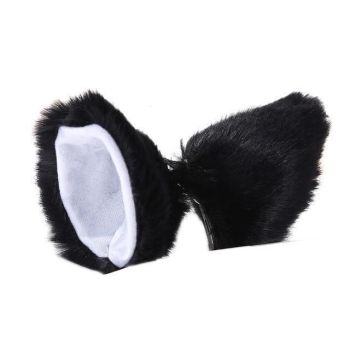 House Of Dasein Clip In Neko Ears Pet Play Ddlg Kitten Cosplay - Black & White