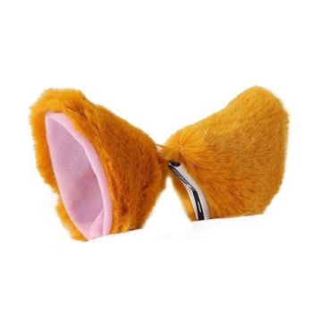 House Of Dasein Clip In Neko Ears Pet Play Ddlg Kitten Cosplay - Dark Orange