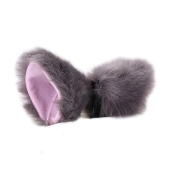 House Of Dasein Clip In Neko Ears Pet Play Ddlg Kitten Cosplay - Dark Grey