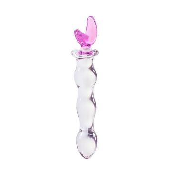 House Of Dasein Glass Dildo Sex Toy Women - Pink - Crescent Moon Wand