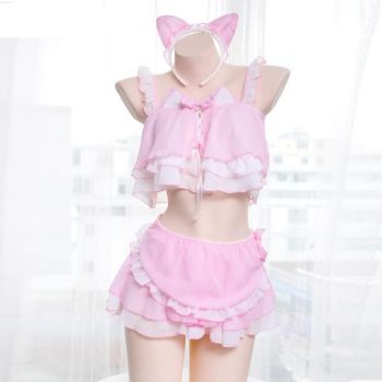 House Of Dasein Neko Maid Lingerie Set Cosplay - Pink