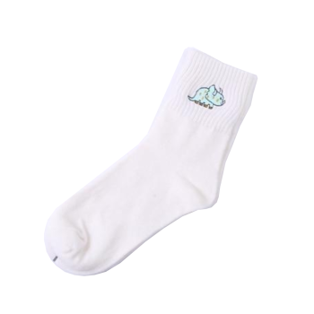 House Of Dasein Little One Dino Sockies - White Triceratops