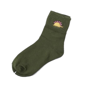 House Of Dasein Little One Dino Sockies - Green Triceratops