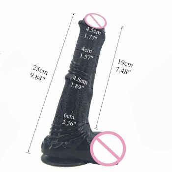 House Of Dasein Faak 25Cm Silicone Dildo Big Sex Toy 4.8Cm Thick Butt Plug Anal Pink - Black
