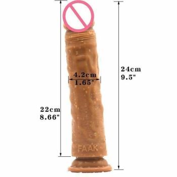 House Of Dasein Large Realistic Silicone Dildo Anal Plug 24Cm Black - Skin