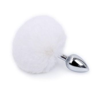 House Of Dasein White Or Pink Bunny Tail Butt Bdsm Pet Rabbit Cosplay Metal Anal Plug - White
