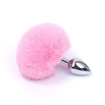 House Of Dasein White Or Pink Bunny Tail Butt Bdsm Pet Rabbit Cosplay Metal Anal Plug - Pink