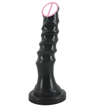 House Of Dasein Faak Double Twist Dildo Dong Rubber Sex Toy 17Cm Thick Butt Plug Black - Black - 24Cm