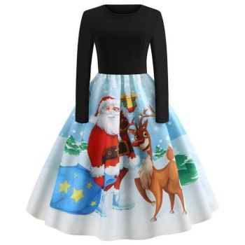 House Of Dasein Sweetest Little Christmas Dress - M - Santa & Reindeer