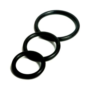 House Of Dasein Stretchy Black Cock Rings Set Ejaculation Delay - Black