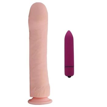 House Of Dasein Huge Soft Silicone Dildo 26Cm Flexible Vibrator - Dildo With Purple Vibrator