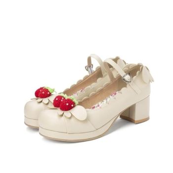 Hod Health & Home Berry Babe Mary Janes Lolita Shoes - Beige - 7